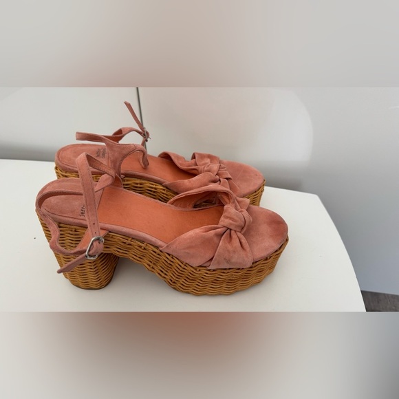 Jeffrey  Campbell Women's Pink Woven Platform Sandals size 9.5 - Picture 2 of 4